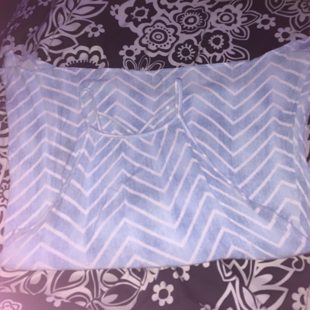 Blue and White Tank Top
